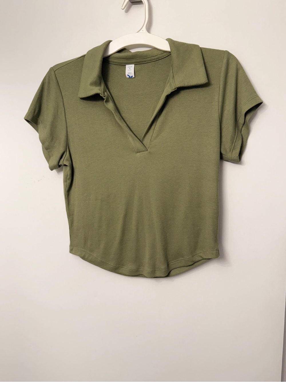 Old Navy Go-Dry Green Collared Crop Top